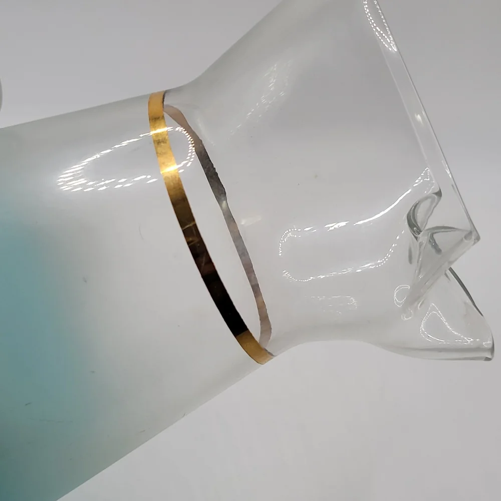VTG Blue Bleno Pitcher | Gold Trim | 9.5" - Picture 3 of 11